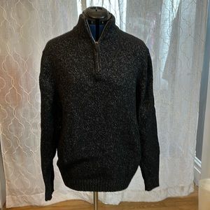 Grey Flecked Men's 1/4 Zip Casual Business Sweater Pullover Jumper Cotton S